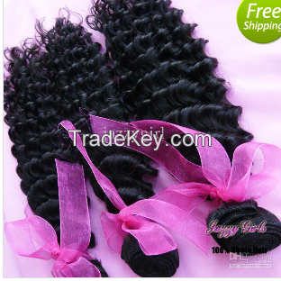 6a deep wave brazilian unprocessed virgin hair extension Remy Human Hair Weaves Weft 3pcs 8-30 Inches Deep Wave Natural Color free shipping