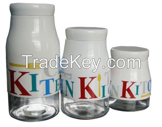 Wholesale glass storage canister jas