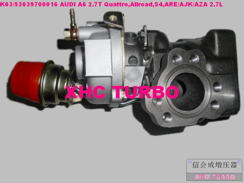 NEW K03/53039880016 Turbo Turbocharger for Audi A6 2.7T Quattro, Allroad, S4 ARE/ AJK/AZA/BES/AGB/AZB/APB 2.7L 230HP 250HP 265HP