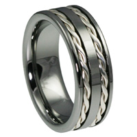 tungsten ring woven inlay
