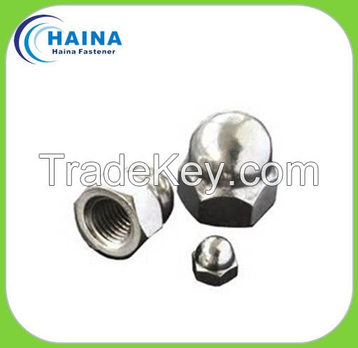 hex nut/hex head nut/DIN1587 stainless steel hex cap nut/ cap nut/coupling nut/long nut