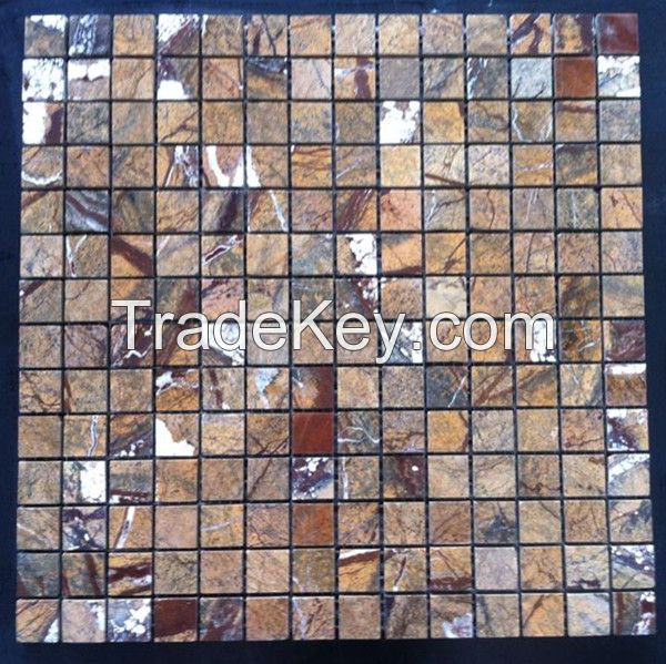 Big quantity sales Rainforest brown mosaic tiles for floor 