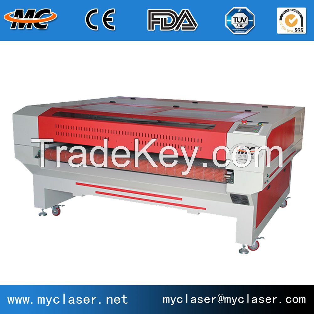 Auto-feeding laser leather / synthetic leather cutting machine eastern / laser cutter MC 1610 for Garment Industry