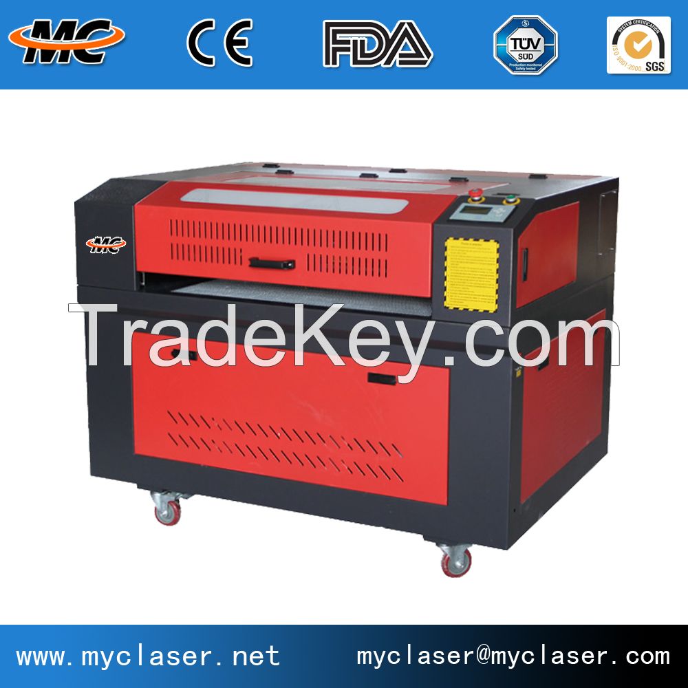 China manufacturer 80W 100W co2 acrylic shoes leather wood glass crystal 3D mini laser engraving machine price eastern with CE MC 9060