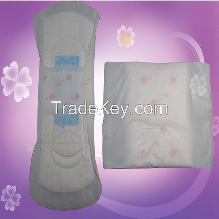 Cotton Oversheet Women Sanitary Pads with Wings 240mm for Day Use