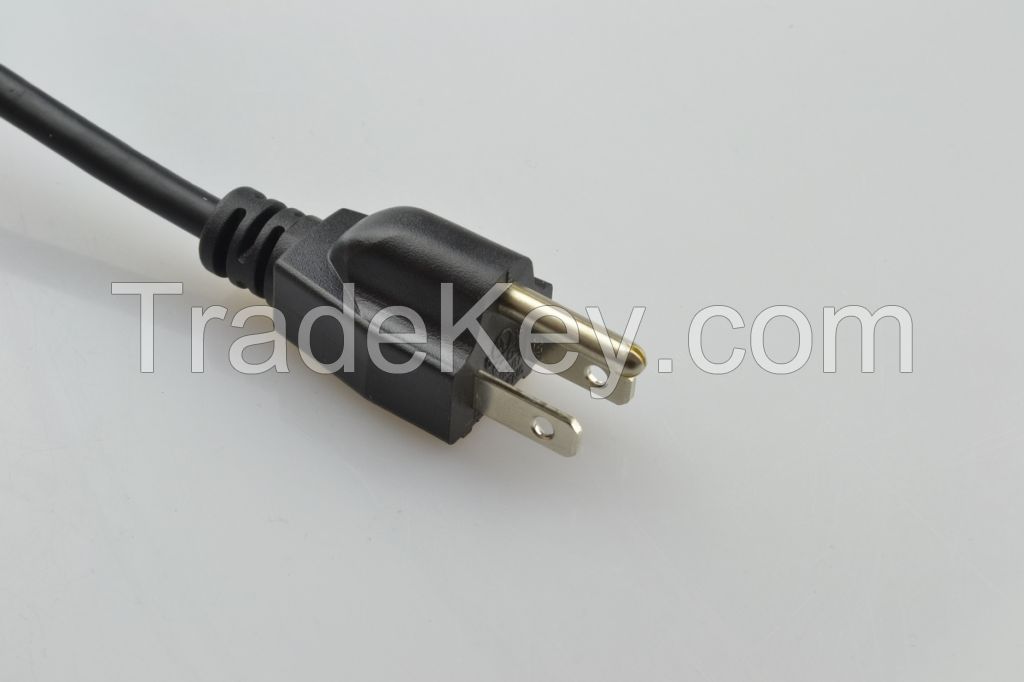 3 pin plug and socket power supply cords with UL Certificate