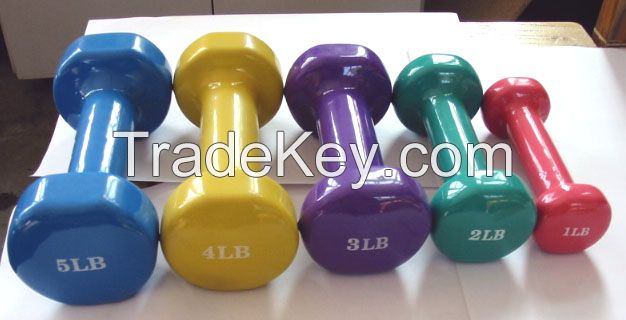 Highy quality multi-color plastic dipping dumbbell