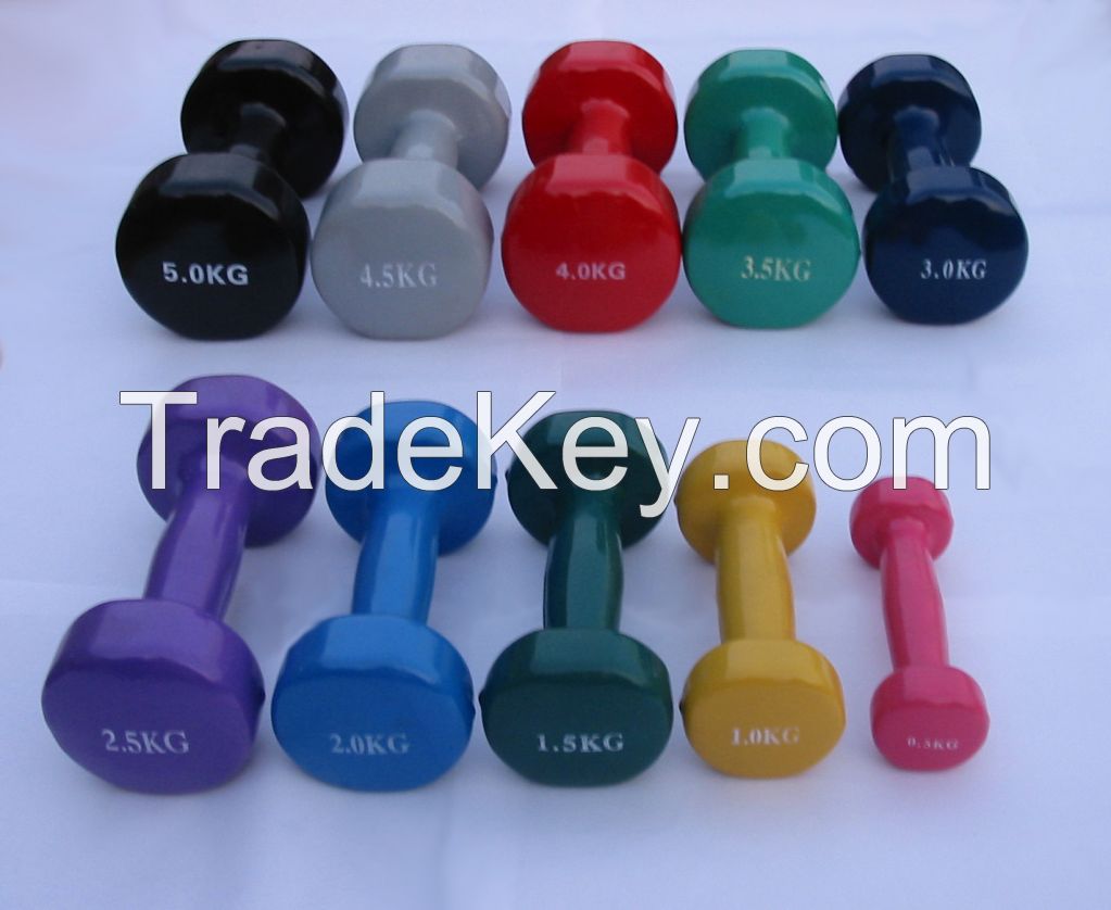 Highy quality multi-color plastic dipping dumbbell