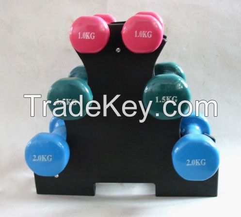 Hengda 10KG 20KG Black Painted Dumbbell with rubber coated handle