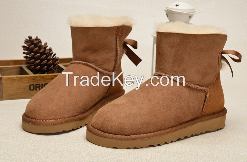free shipping hottest australia womens bailer bow snow boots reel sheepskin 3280,women winter boots,real sheeepskin