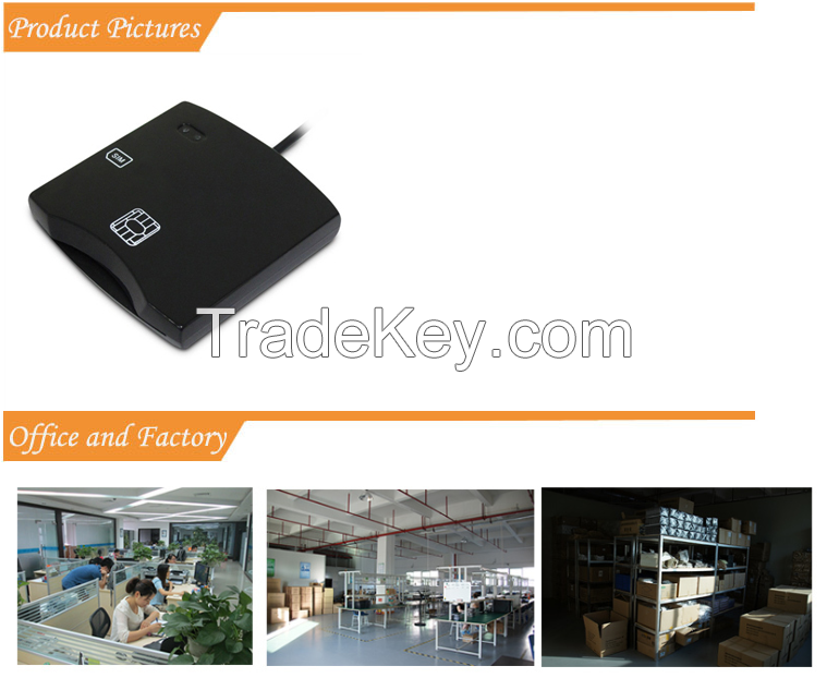 Factory directly supply high quality usb smart ic card reader OEM ISO 7816 usb card reader