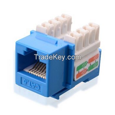  Cat6 RJ45 Keystone Jack in Blue and Keystone Punch-Down Stand