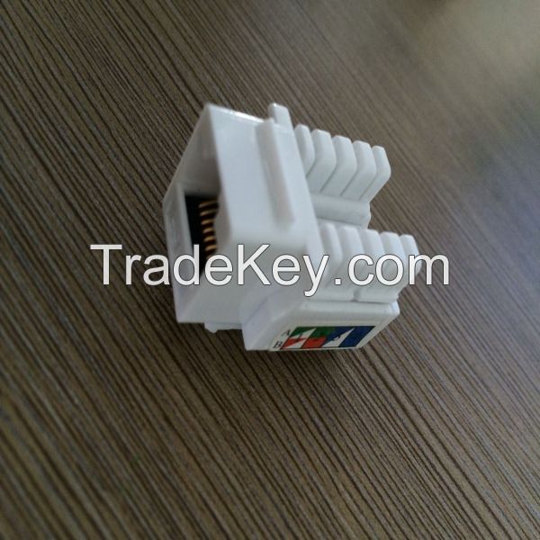 Cat6 RJ45 Keystone Jack in Blue and Keystone Punch-Down Stand