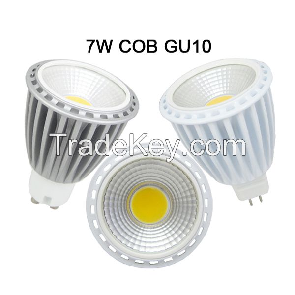 5W 6W COB LED Spotlight with GU10/MR16 Base dimmable white spotlight bulbs