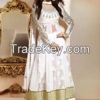 White Anarkali Suit