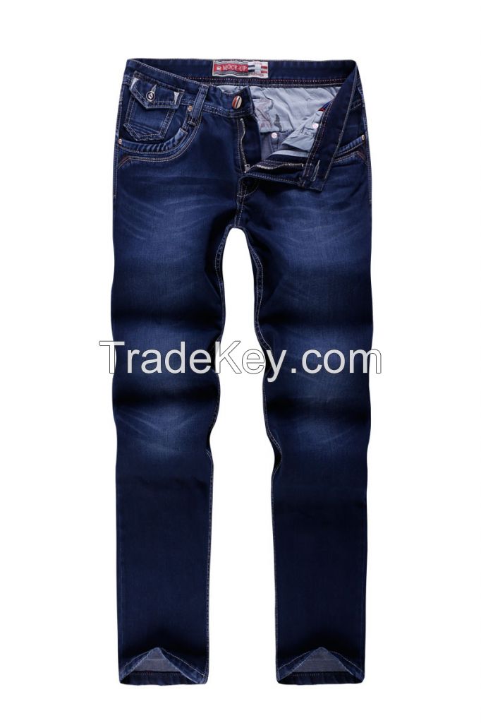 New style high quality washing with whisker DK .indigo men's jeans str