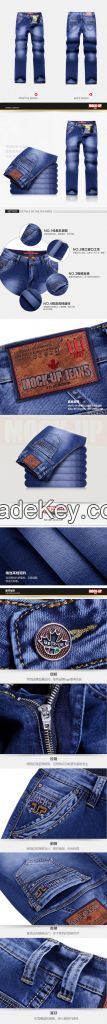 new style high paulity washing with whisker   men's jeans light indigo