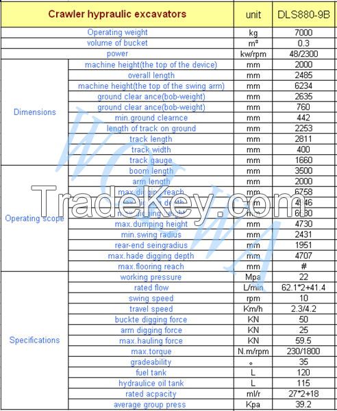 DLS880-9B Crawler Hydraulic Excavator