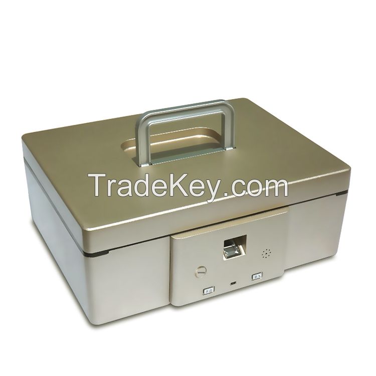 Factory outlet patent Biometric/fingerprint Aluminium alloy car safe gun/jewelry/precious/secrets mini portable safebox silver/golden
