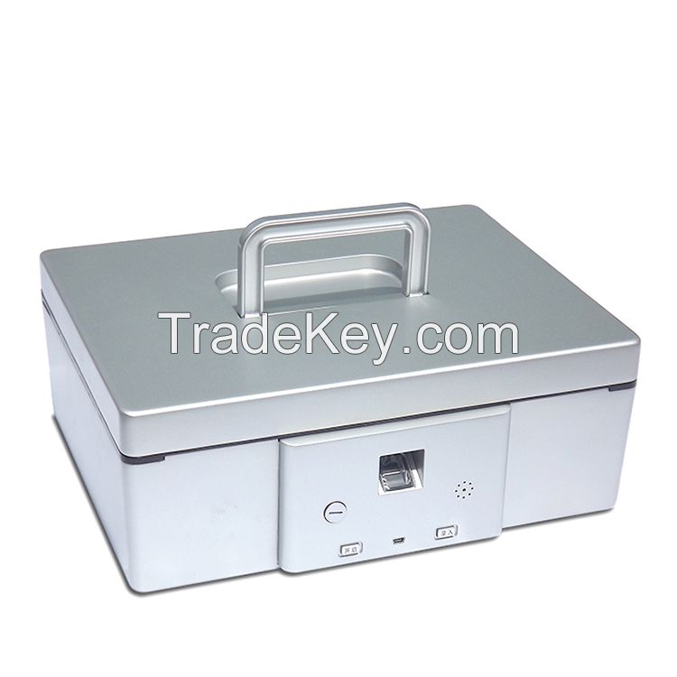 Manufacturer Biometric/fingerprint Aluminium alloy secret box  car safe gun/jewelry/precious mini portable safebox silver/golden