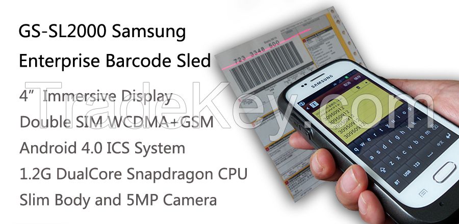 Generalscan GS SL2000 Enterprise Barcode 1D/2D 3G WIFI barcode scanner for Retail, health care, warehouse, logistics with samgsung phone