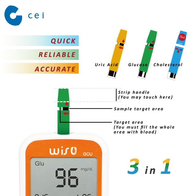 New 2019 Multifunction Device 3 in 1 Blood Glucose Tester Meter with Test Strips Health Care Products Home