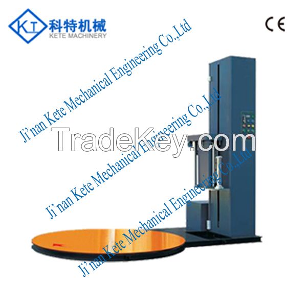 Automatic touch screen pre-stretch manual pallet wrapping machine