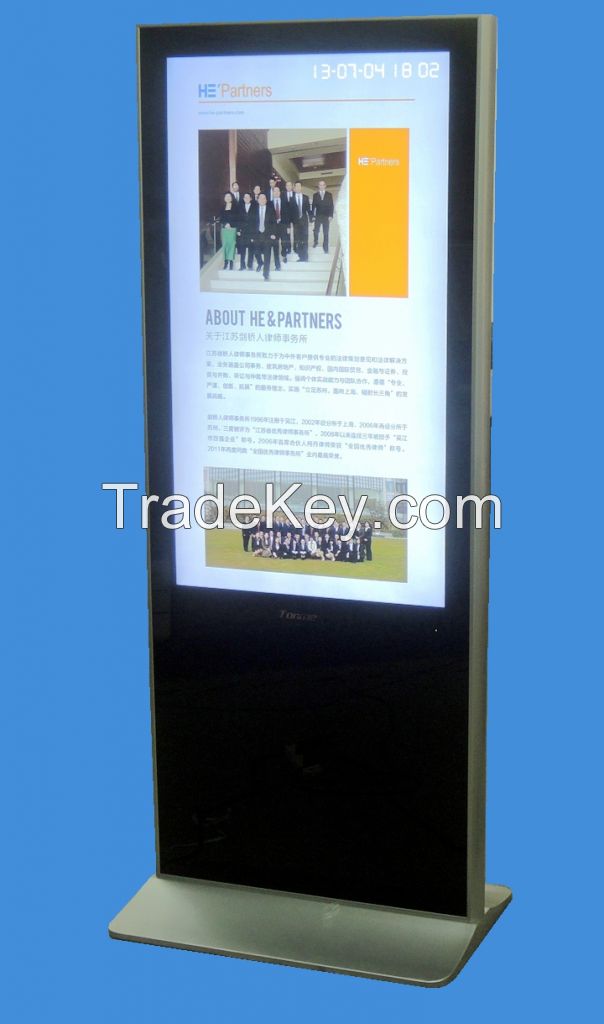 55 inch floor standing touchscreen kiosk display with WIFI,3G