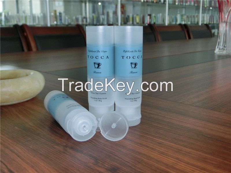Hotel product usage plastic tube with flip top cap , small plastic tube