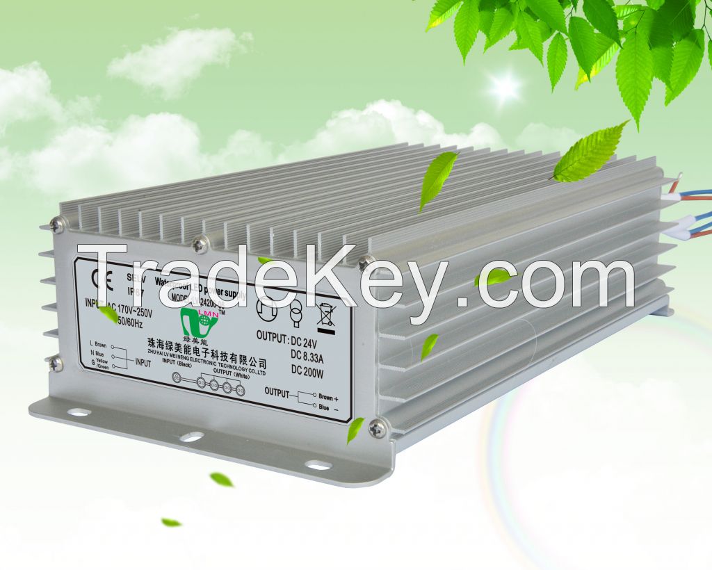 Constant voltage waterproof led driver over 200W with CE ROHS FCC