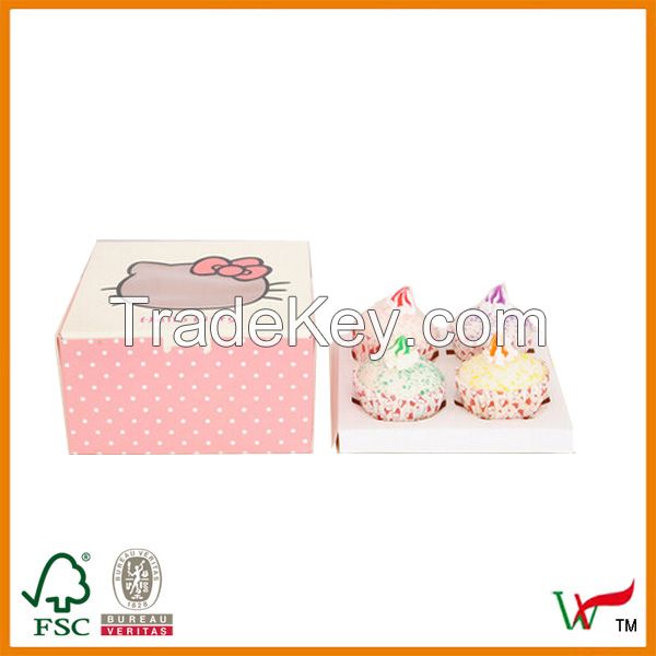 4 cupcake box for packaging ,paper box
