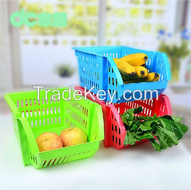 Plastic Kitchen Storage Baskets, Collapsible Storage Basket, Heavy Duty Plastic Baskets for Vegetable/Fruit