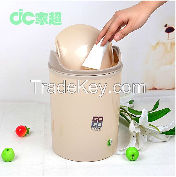 household / hot sale creative plastic dustbin with cover 6L