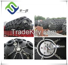 Pneumatic rubber fender for ship and dock