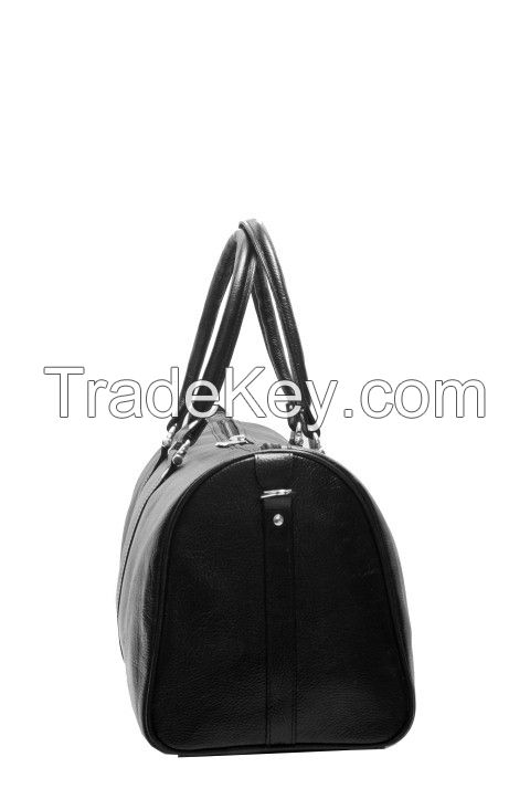 Black Leather Duffle Bag 