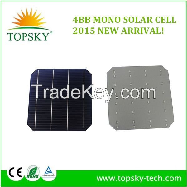 2015 New arrival 6X6 4BB Monocrystalline photavaltic solar cells, 4 Busbar PV solar cell