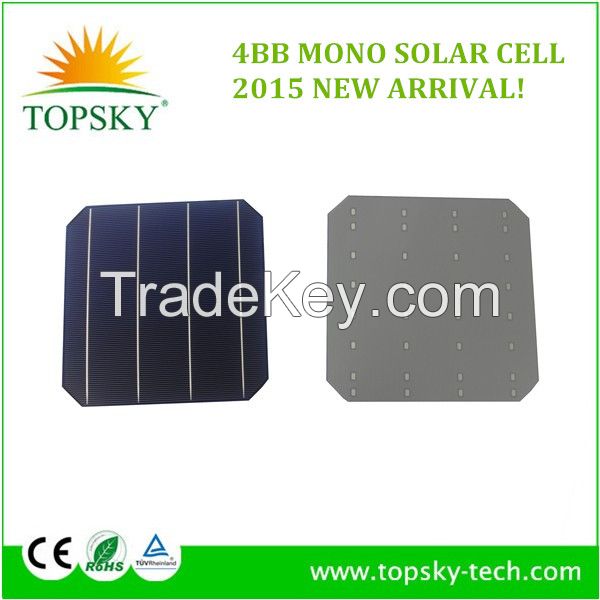 2015 New arrival 6X6 4BB Monocrystalline photavaltic solar cells, 4 Busbar PV solar cell