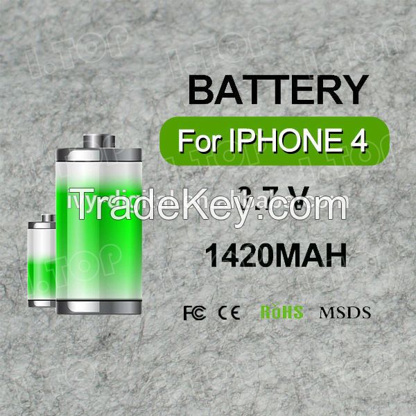 1420mAh 3.7V For iPhone 4 battery rechargeable
