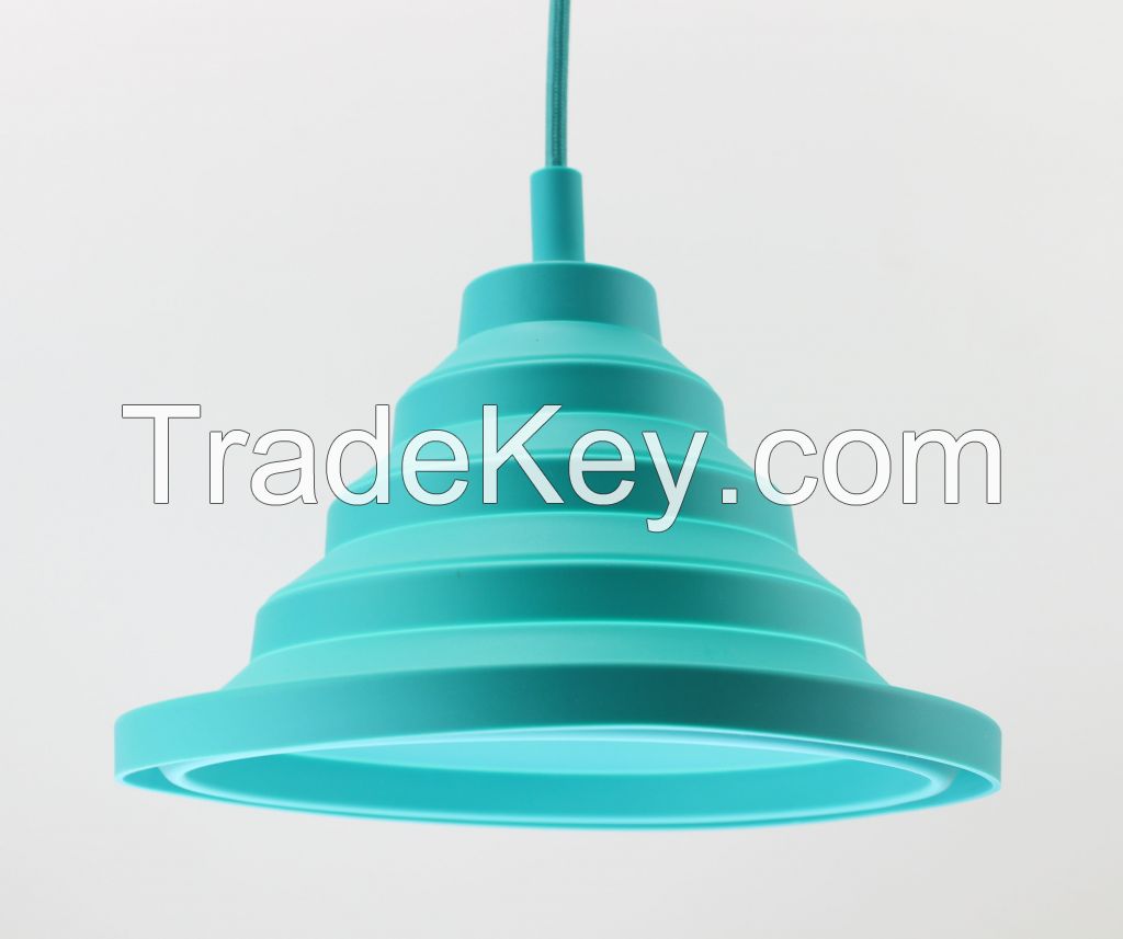 Colorful silicon pendant lamp with edison bulb