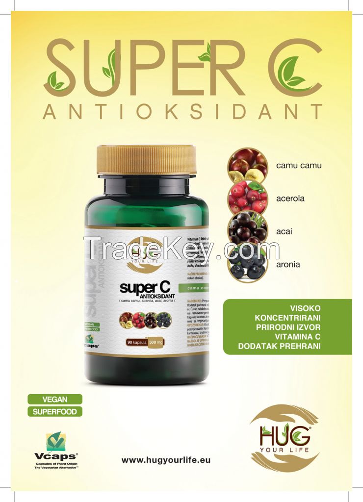 Super C Antioxidant capsules 90 x 500 mg