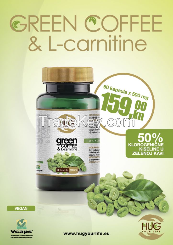 Green Coffee & L-Carnitine capsules 60 x 500 mg