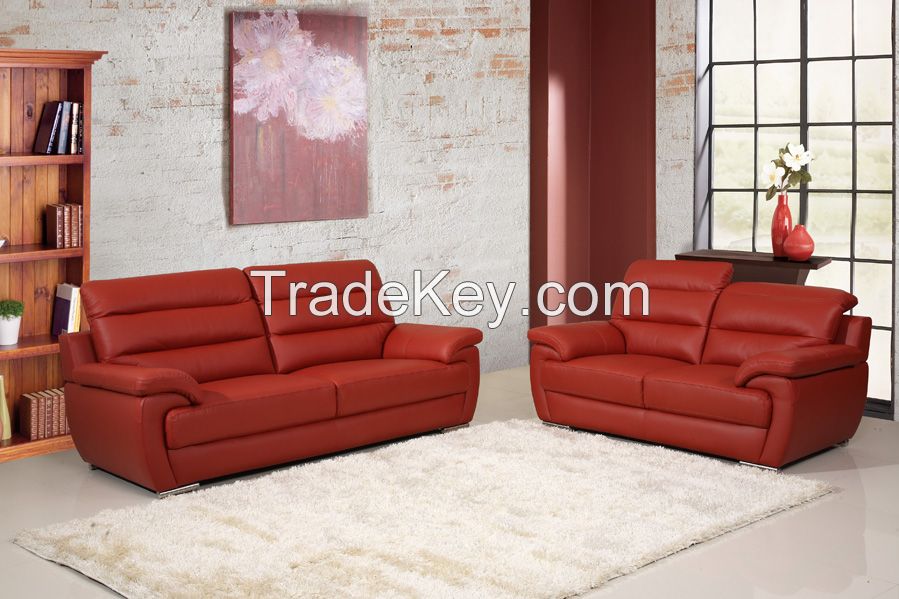 Elegant Living Room Red Corner Sofa Bed, Modern Leather Sofa