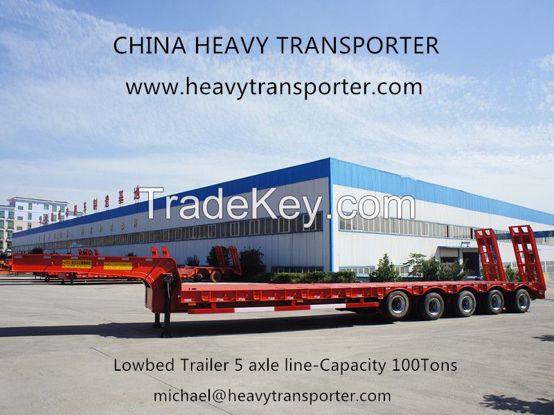 Lowbed-Lowboy-Semi Trailer-Extendable Trailer-China Heavy Transporter