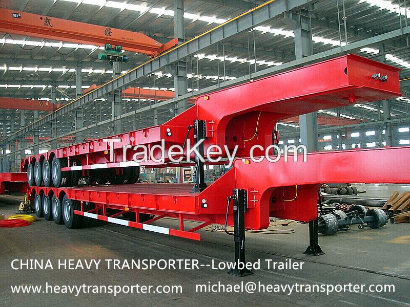 Lowbed-Lowboy-Semi Trailer-Extendable Trailer-China Heavy Transporter