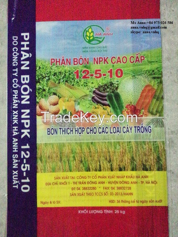 Laminated on PP woven bag for rice, feed mills, chemical products
