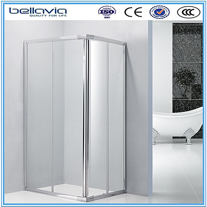 With chrome aluminium profile sliding shower enclosure 