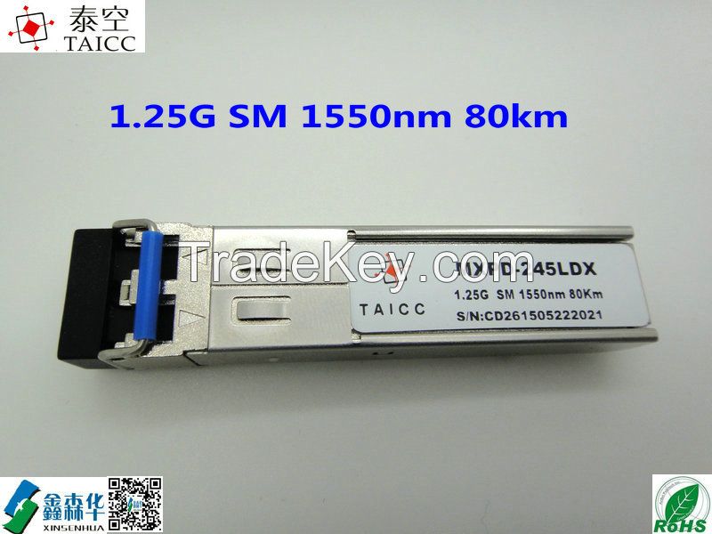 TAICC 1.25Gbps SM 1550nm 80km Fiber Optical SFP Transceiver 
