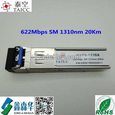 TAICC 622Mbps SM 1310nm 20km Fiber Optical SFP Transceiver 