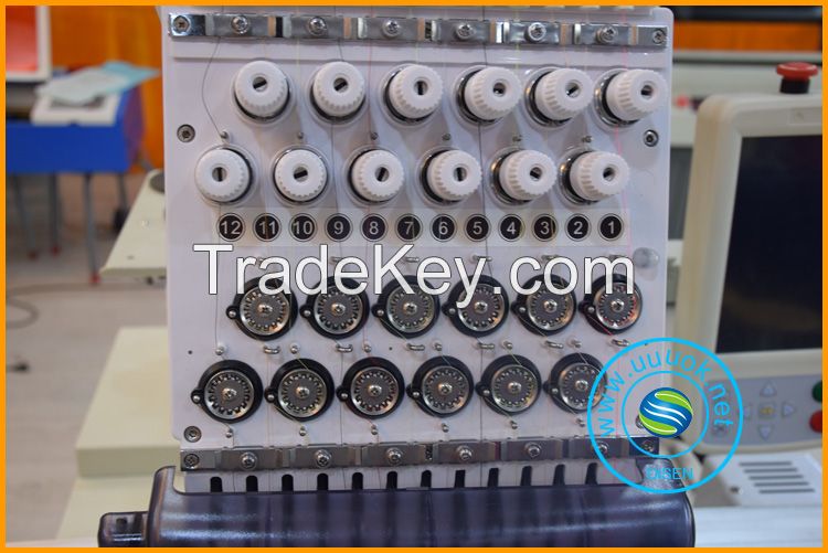 12 needle commercial computer single head embroidery machine