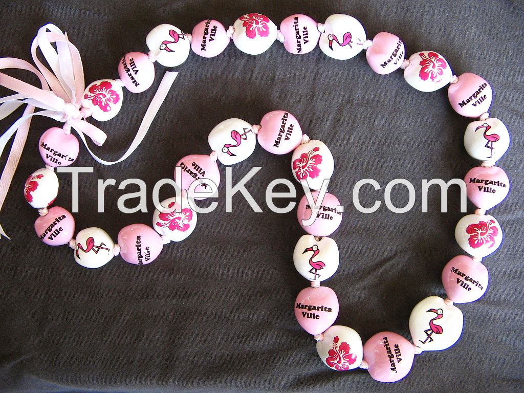 Printed Kukui Nut Necklace for Party Favors